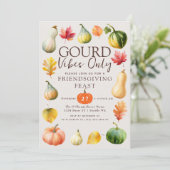 Invitation Gourd Vibes Only Watercolor Autumn Thanksgiving (Debout devant)