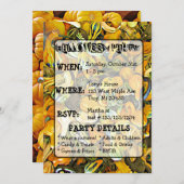 Invitation Gourds Citrouilles et chat Halloween fêtes Invitat (Devant / Derrière)