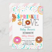 Invitation gourmande de donuts avec amour (Devant / Derrière)