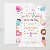 Invitation Gourmandises de Land Sprinkles Donut Baby Shower (Devant / Derrière)