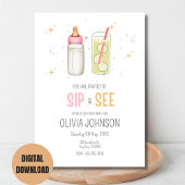 Invitation Goûter de Bienvenue, Bienvenue Bébé Fille, Fête de