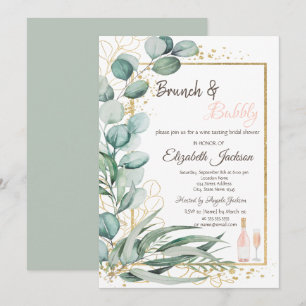 Invitation Goûter du vin Eucalyptus Brunch & Bulles