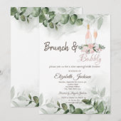 Invitation Goûter du vin Eucalyptus Verdure Brunch & Bulles (Devant / Derrière)