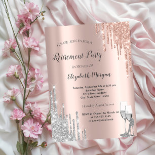 Invitation Gouttes d'argent, chaussures à talons hauts Rose G