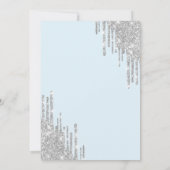 Invitation Gouttes de paillettes argentées Bleu clair Simple (Dos)