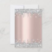 Invitation Gouttes de paillettes argentées gris mariage Sweet (Dos)