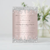 Invitation Gouttes de paillettes argentées grises pour mariag (Debout devant)