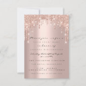 Invitation Gouttes de paillettes de rose de luxe de mariage d (Devant)