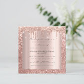 Invitation Gouttes de paillettes de rose de paillettes de mar (Debout devant)