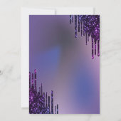 Invitation Gouttes de paillettes de violet foncé Sweet 16 vio (Dos)