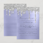 Invitation Gouttes de paillettes d'étincelles Argent Mariage  (Devant / Derrière)