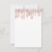 Invitation Gouttes de paillettes d'étincelles Rose blanche Ma (Dos)
