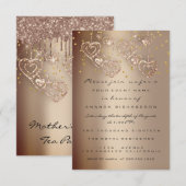 Invitation Gouttes de paillettes étincelantes Fête du thé pou (Devant / Derrière)