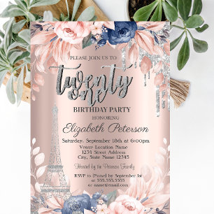 Invitation Gouttes de paillettes, Fleurs de la Tour Eiffel 21