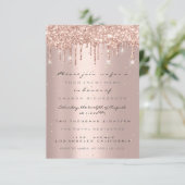Invitation Gouttes de paillettes Rose Confetti Mariage Douce  (Debout devant)