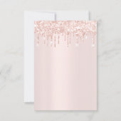 Invitation Gouttes de paillettes roses pour mariage Sweet 16 (Dos)