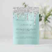 Invitation Gouttes de paillettes Spark argentée Aqua Douceur  (Debout devant)