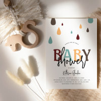 Gouttes de pluie modernes Fête de bébé de genre ne