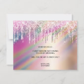 Invitation gouttes holographiques seras-tu ma demoiselle d'ho (Dos)