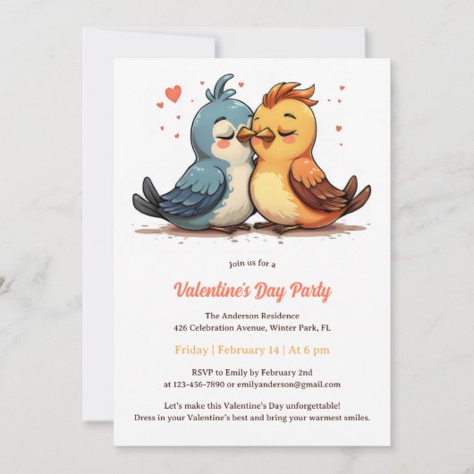 Invitation Govebirds de Saint-Valentin (Devant)