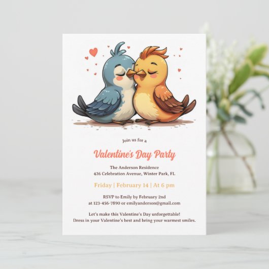Invitation Govebirds de Saint-Valentin (Debout devant)