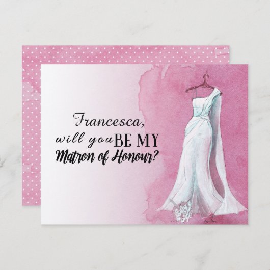 Invitation Gown unique "Serez-vous mon maître d'honneur" (Devant / Derrière)