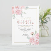Invitation GRACE Blush Floral Sweet Baby Girl Baby shower (Debout devant)