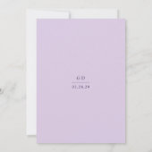 Invitation Grace Lilac Mariage moderne (Dos)