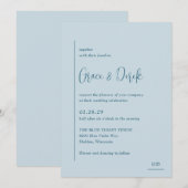 Invitation Grace Muet bleu Mariage moderne (Devant / Derrière)