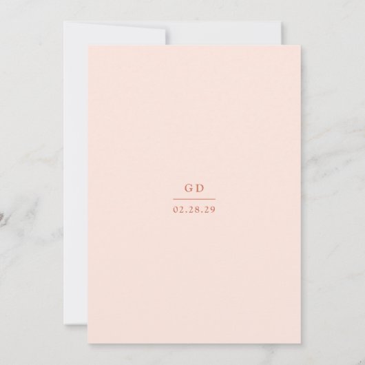 Invitation Grace Peach Mariage moderne (Dos)