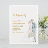 Invitation GRACE Simple Couple Mariage (Debout devant)