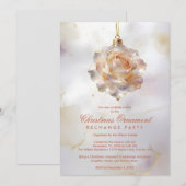 Invitation Graceful Christmas Ornament Shaped Like a Rose (Devant / Derrière)