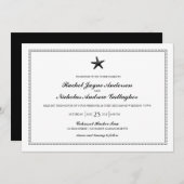 Invitation Graceful Starfish Classic Black | MARIAGE (Devant / Derrière)