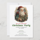 Invitation Graceful Victorian Santa Christmas party invite (Devant)
