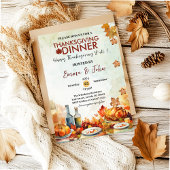 Invitation grâces Dîner Dîner automne feuilles automne automn