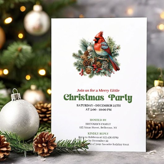 Invitation gracieuse de Noël victorienne à l'oisea