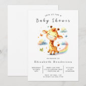 Invitation Gracity Custom Giraffe Baby shower (Devant / Derrière)
