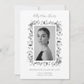 Invitation Gracity Floral Contemporary Grey Shades Photo (Devant)