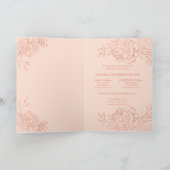 Invitation Gracity Rose Gold & Blush Rose Floral Quinceanera (Intérieur)