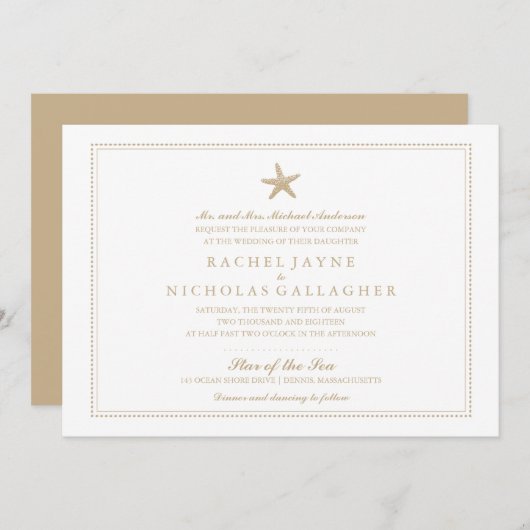 Invitation Gracity Starfish | MARIAGE (Devant / Derrière)