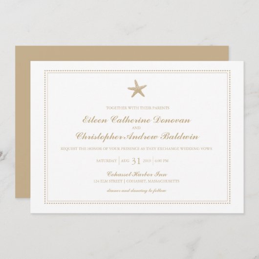 Invitation Gracity Starfish | MARIAGE (Devant / Derrière)