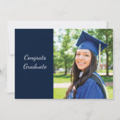Invitation Grad 2025 Navy Blue Photo Graduation Party (Dos)