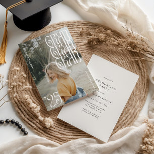 Invitation Grad '25 Wavy Typography Graduation