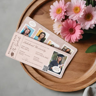 Invitation Grad Adventure Attend Billet Avion Pass d'embarque