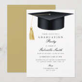 Invitation Grad cap modern graduation ceremony (Devant / Derrière)