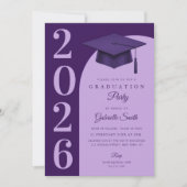 Invitation Grad cap modern graduation party (Devant)