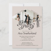 Invitation Grad Casquette Bow Tassel Photo Collage Graduation (Devant)