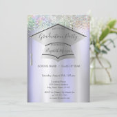 Invitation Grad Casquette, Colorful Confetti Violet Graduatio (Debout devant)