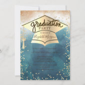Invitation Grad Casquette, Diamants Peinture Splash Graduatio (Devant)