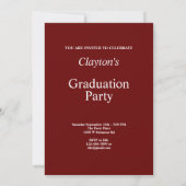 Invitation Grad Casquette Grad Graduation Party (Dos)